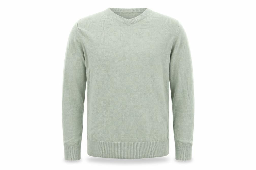 Marks and Spencer Men's Green Acrylic Crew Neck Jumper Size S