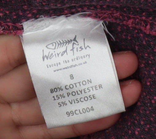 Weird Fish Womens Pink 1/4 Zip Knit Jacket Size 8 Outdoor Casual
