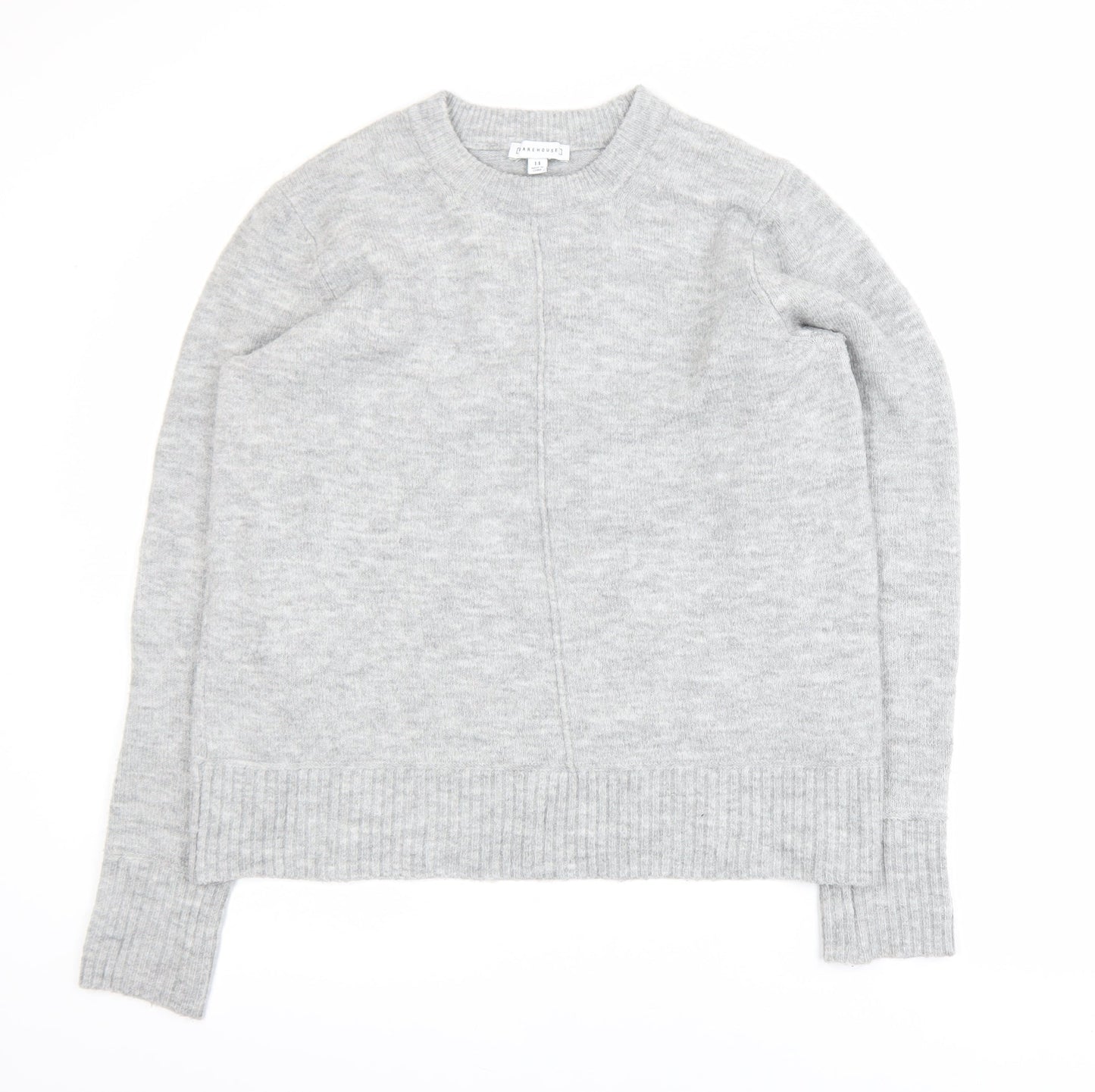 Warehouse Women’s Grey Crew Neck Long Sleeve Knit Jumper Size 14