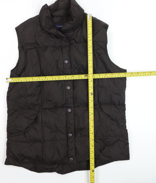Lands' End Women's Black Puffer Down Waistcoat Gilet Size S 8