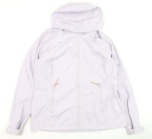 Mountain Warehouse Womens Purple Waterproof Hooded Rain Jacket Size 18