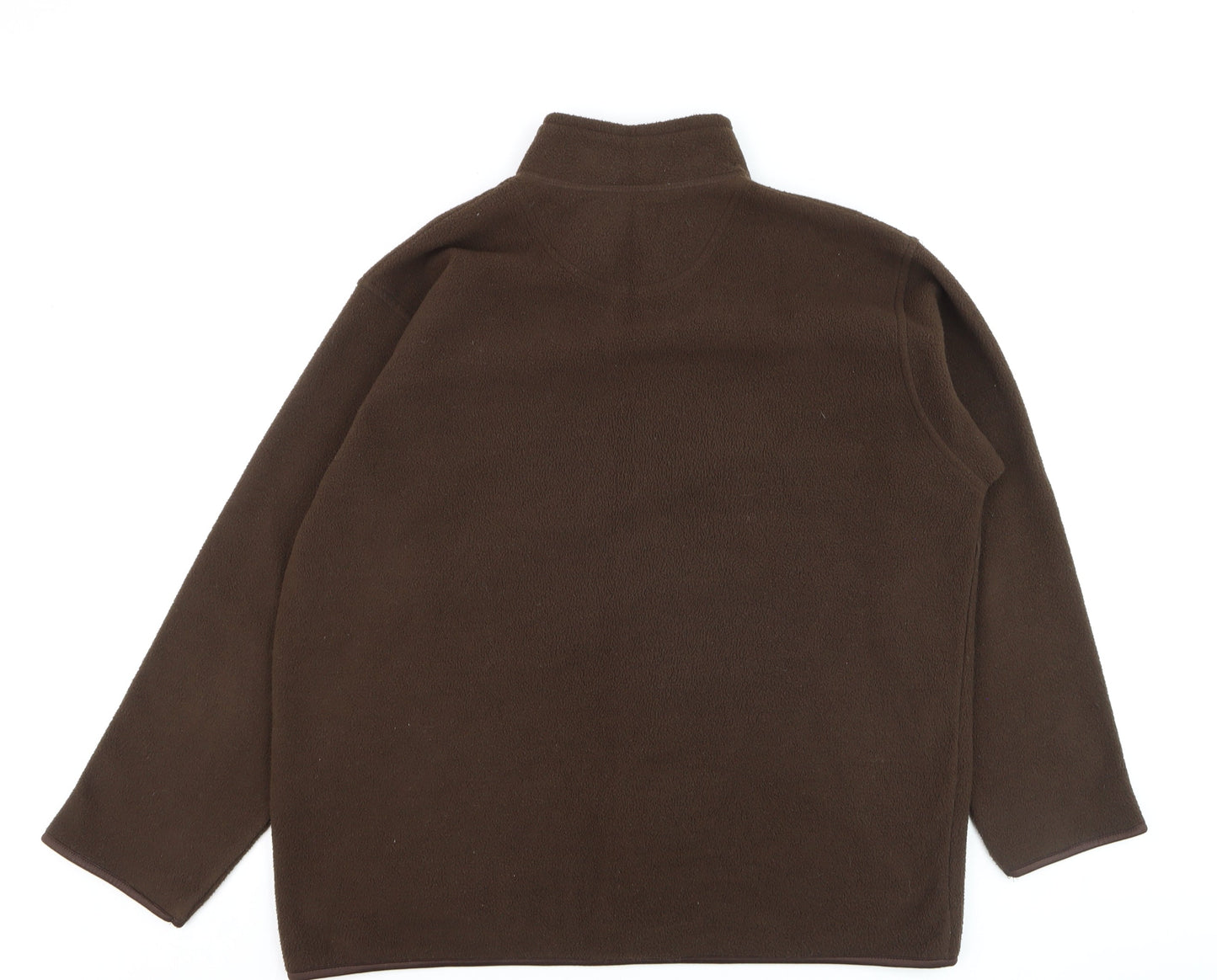 EWM Men Brown Fleece Full Zip Jacket L Regular Fit Outdoor