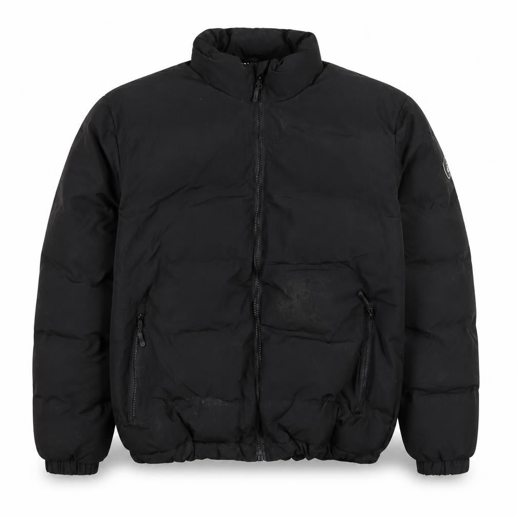 Pull&Bear Men's Black L Puffer Jacket Winter Polyester Coat