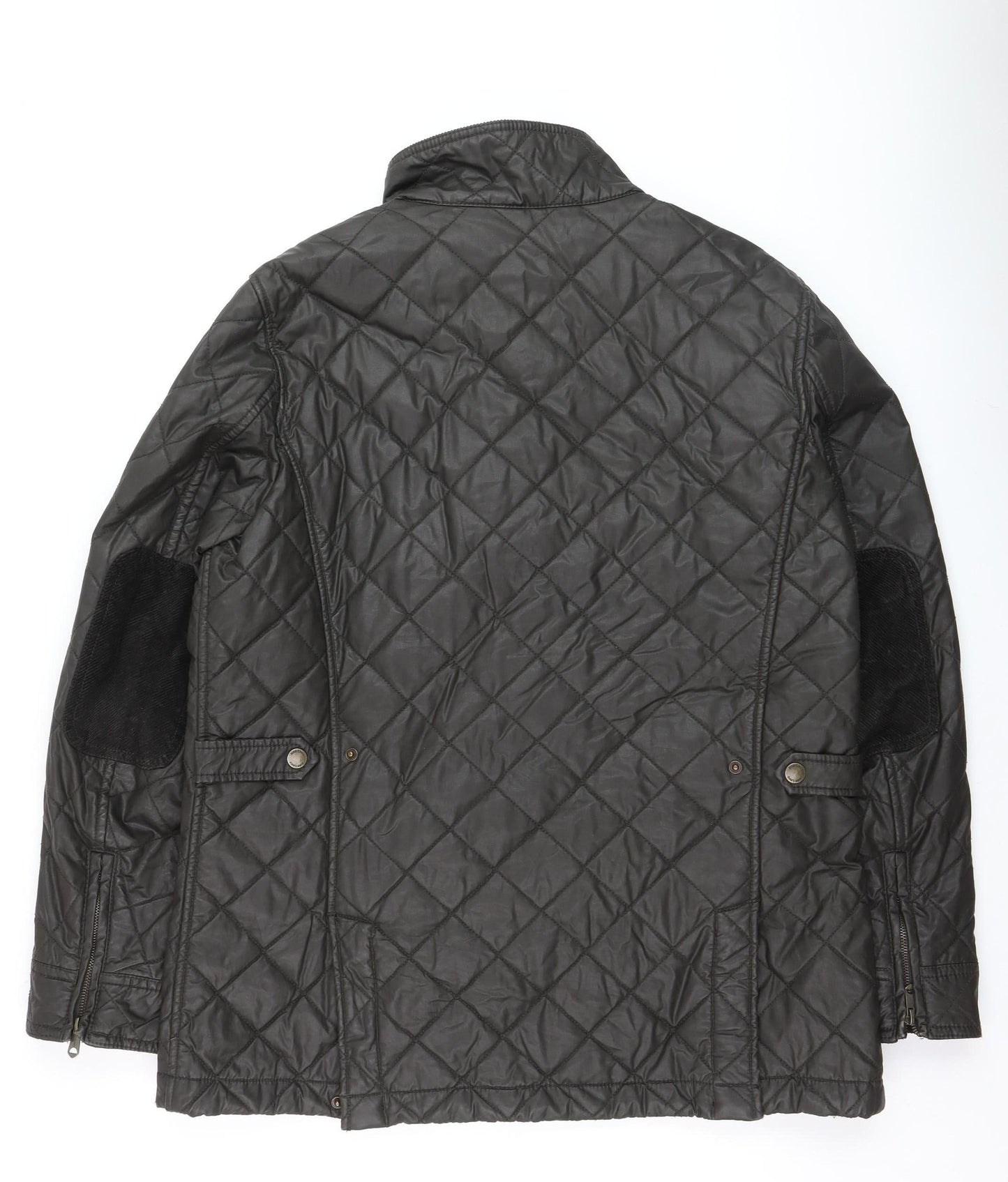 John Lewis Men’s Black XL Quilted Waxed Cotton Jacket