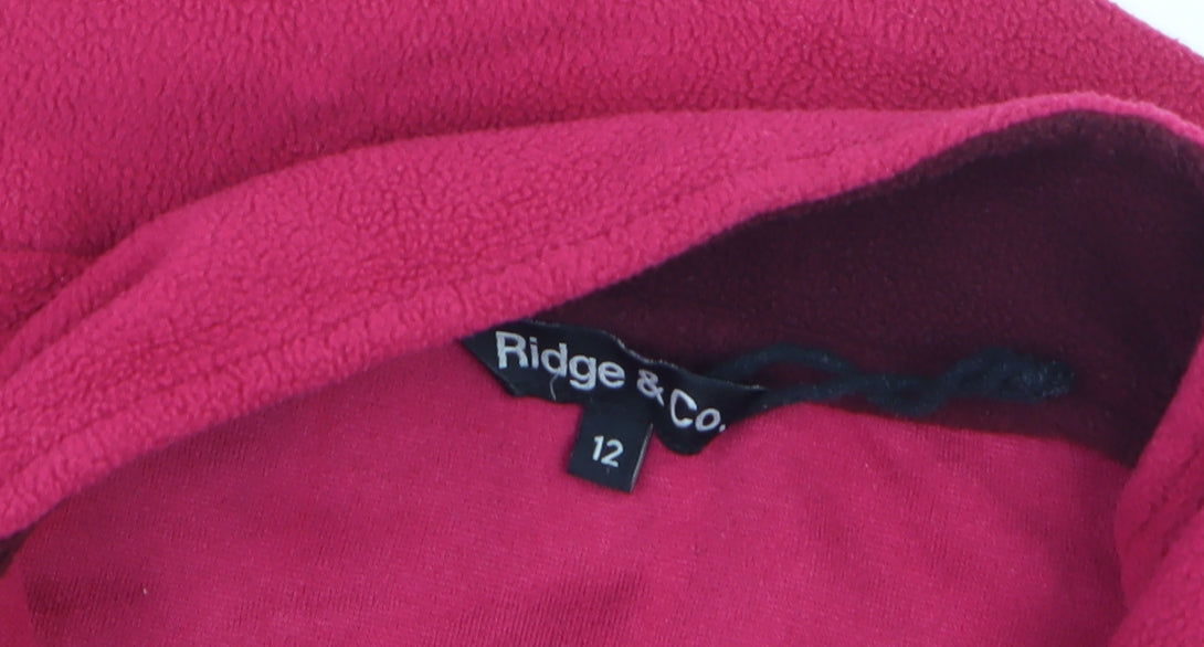 Ridge & Co Women’s Pink Fleece 1/2 Zip Pullover Sweatshirt Size 12