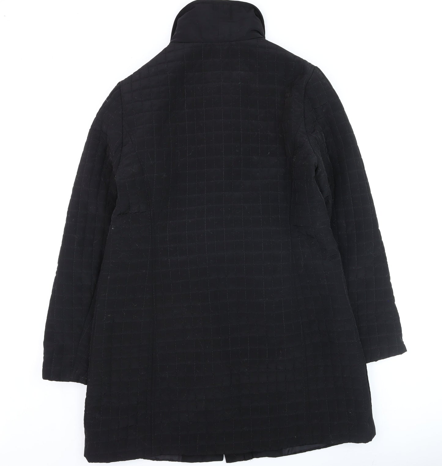 EWM Women’s Black Quilted Mid-Length Coat Size 12