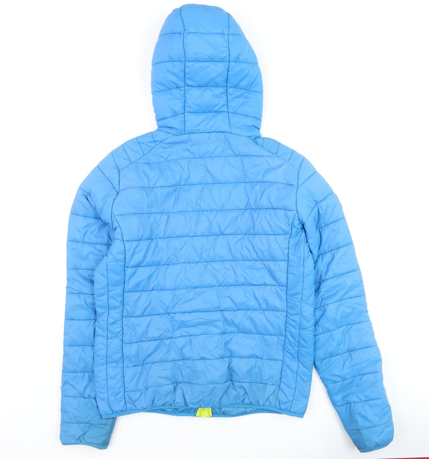 Exploring Norway Boys Blue Hooded Puffer Jacket M Nylon Winter Coat
