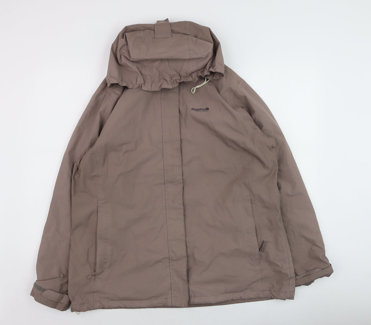Regatta Womens Brown Waterproof Hooded Rain Coat Jacket Size 20