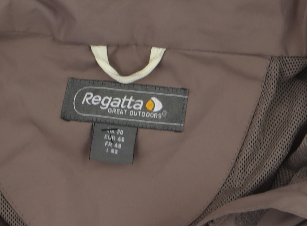 Regatta Womens Brown Waterproof Hooded Rain Coat Jacket Size 20