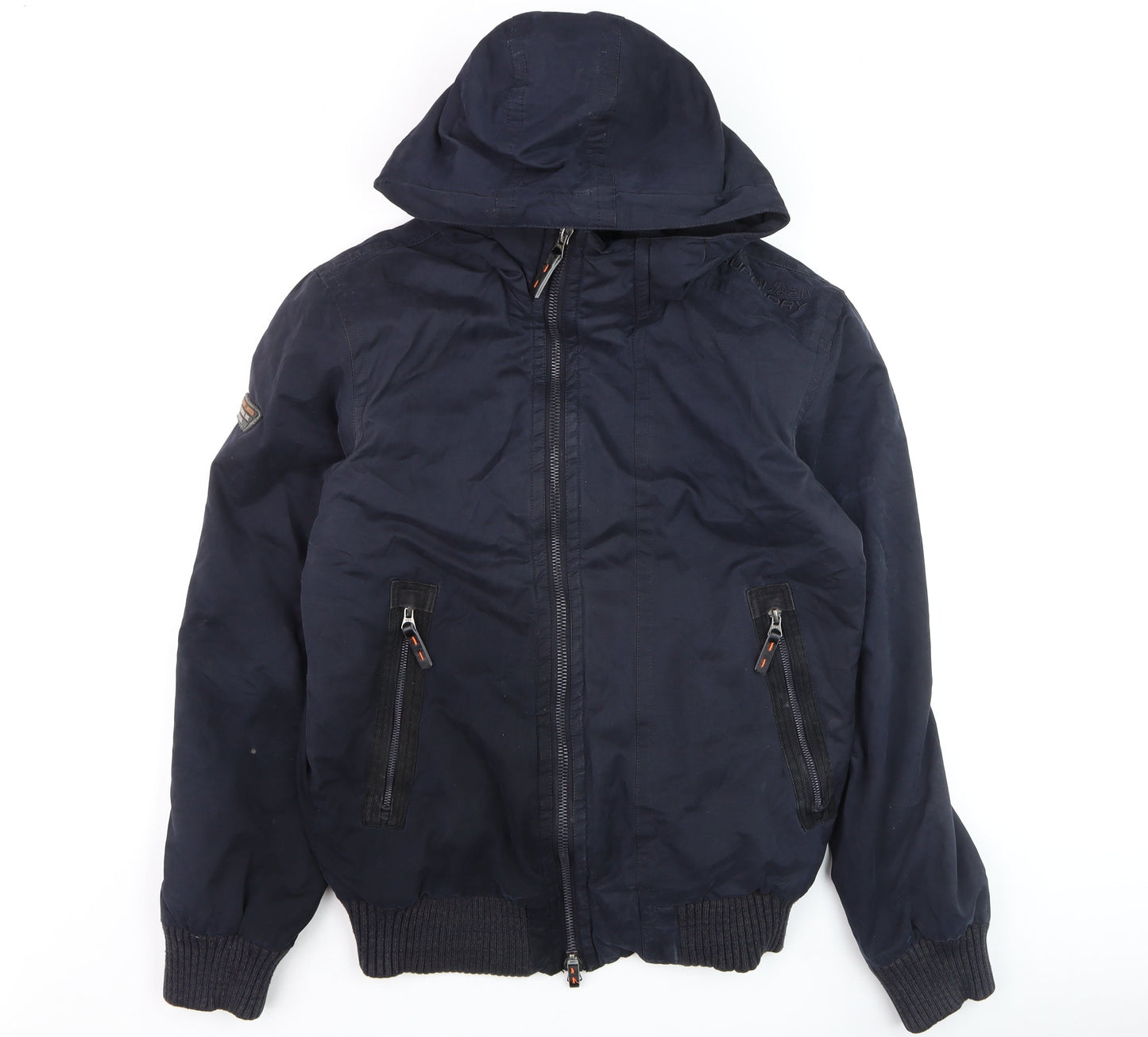 Superdry Men's Blue SDX Bomber Jacket Hooded Full Zip M