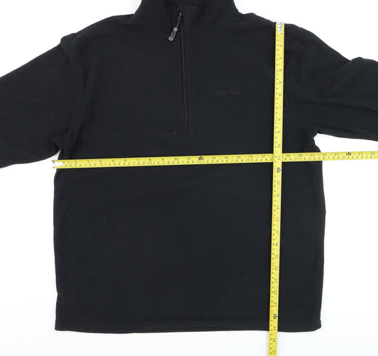 Peter Storm Mens Black Fleece 1/4 Zip Pullover Sweatshirt L