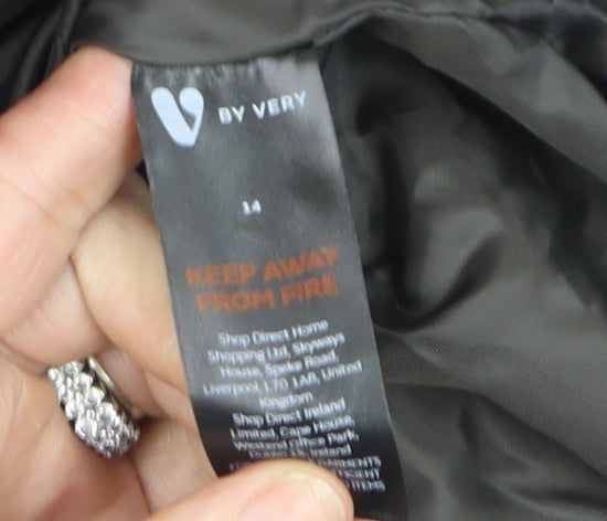 Very Womens Black Size 14 Hooded Puffer Jacket