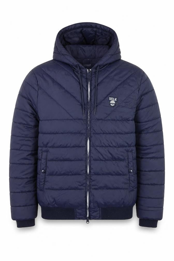 UCLA Men's Blue Hooded Puffer Jacket M Casual Winter Warm