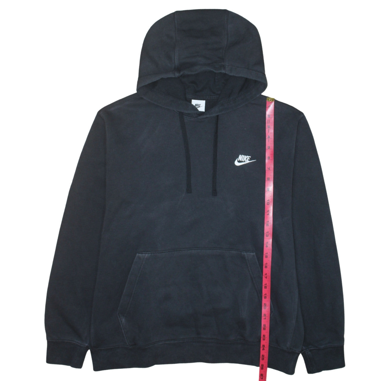 Nike Men's Black Pullover Hoodie L Regular Fit Logo Fleece Sweatshirt