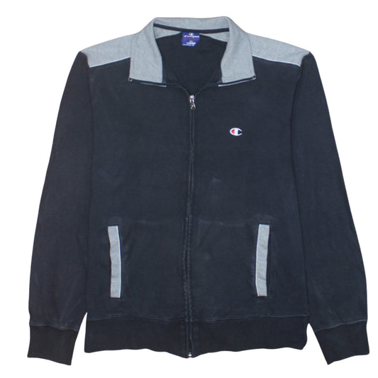 Champion Men Black Full Zip Sweatshirt Large Sports Collar