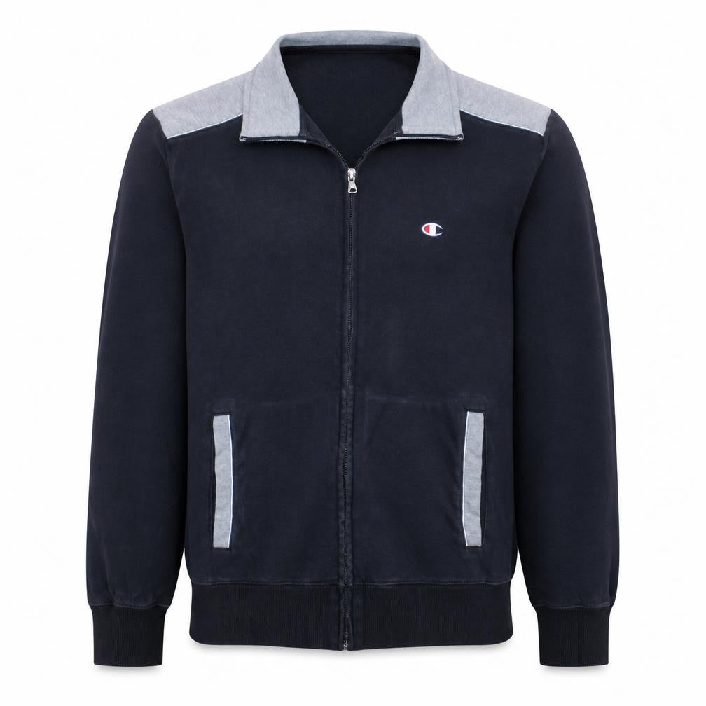 Champion Men Black Full Zip Sweatshirt Large Sports Collar