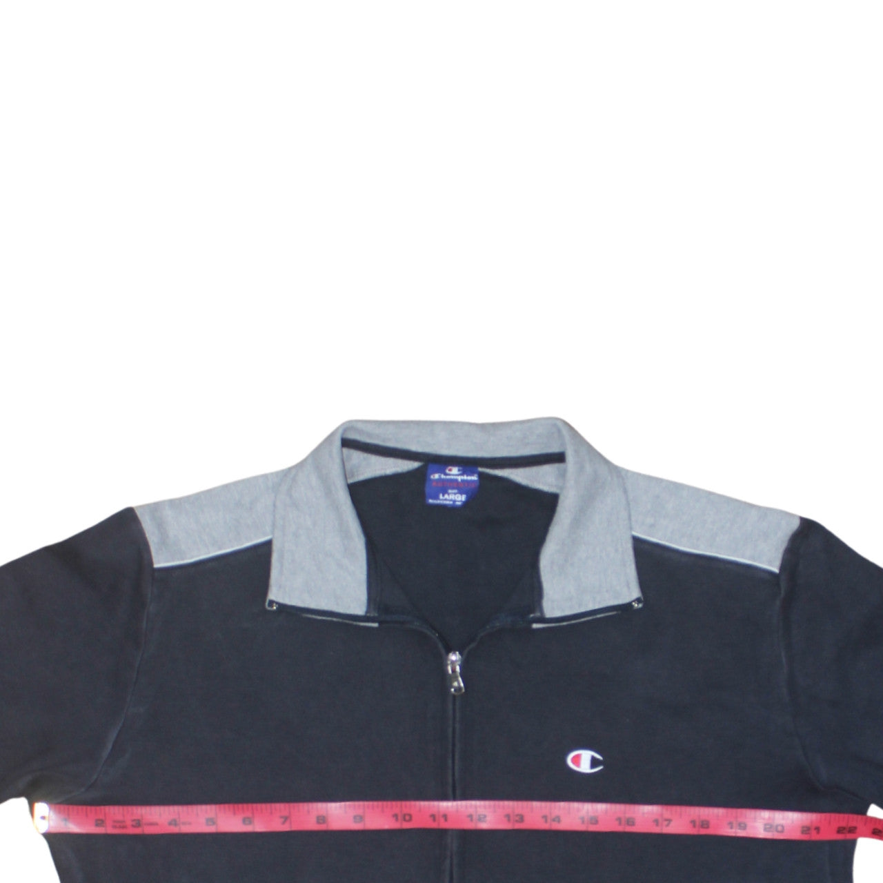 Champion Men Black Full Zip Sweatshirt Large Sports Collar