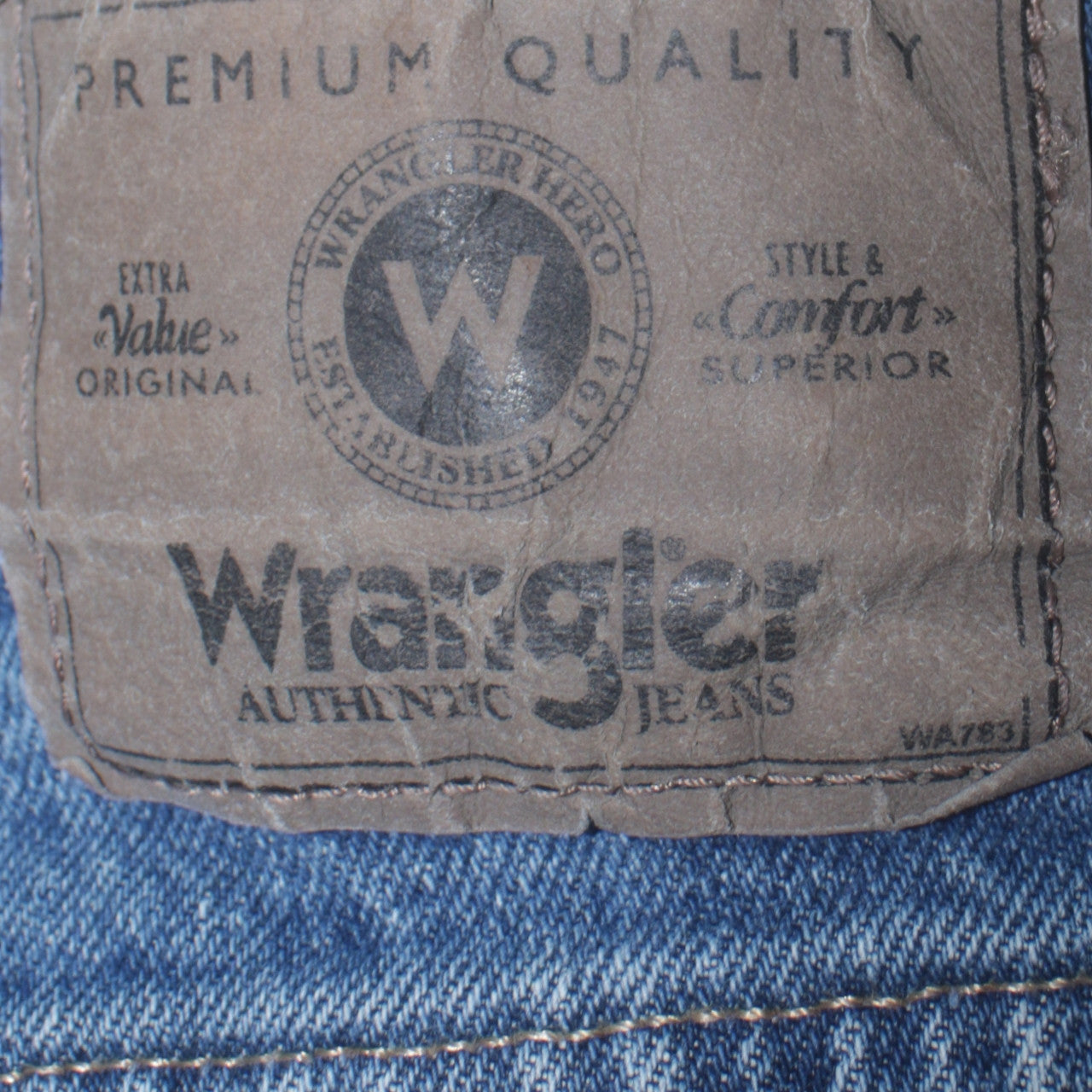 Wrangler Men's Blue 44x29 Regular Fit Straight Denim Jeans