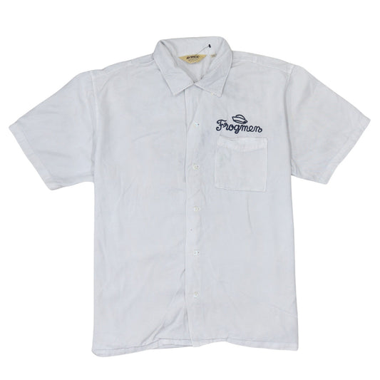 Avirex Men’s White 2XL Frogmen Button-Up Shirt Retro Nautical Style
