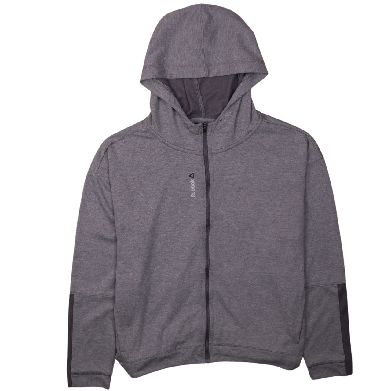 Reebok Women's Grey Full Zip Hoodie Medium Lightweight Sportswear