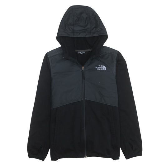The North Face Boys Black Hooded Full Zip Soft Shell Jacket Size L