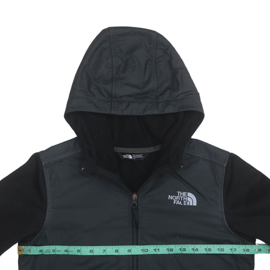 The North Face Boys Black Hooded Full Zip Soft Shell Jacket Size L