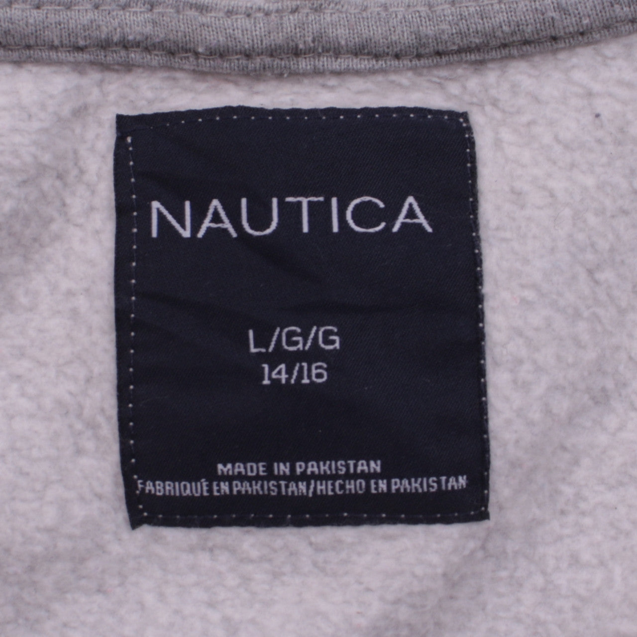 Nautica Boys Grey Full Zip Hoodie Size 14/16 Large Cotton Blend Hooded Sweatshirt