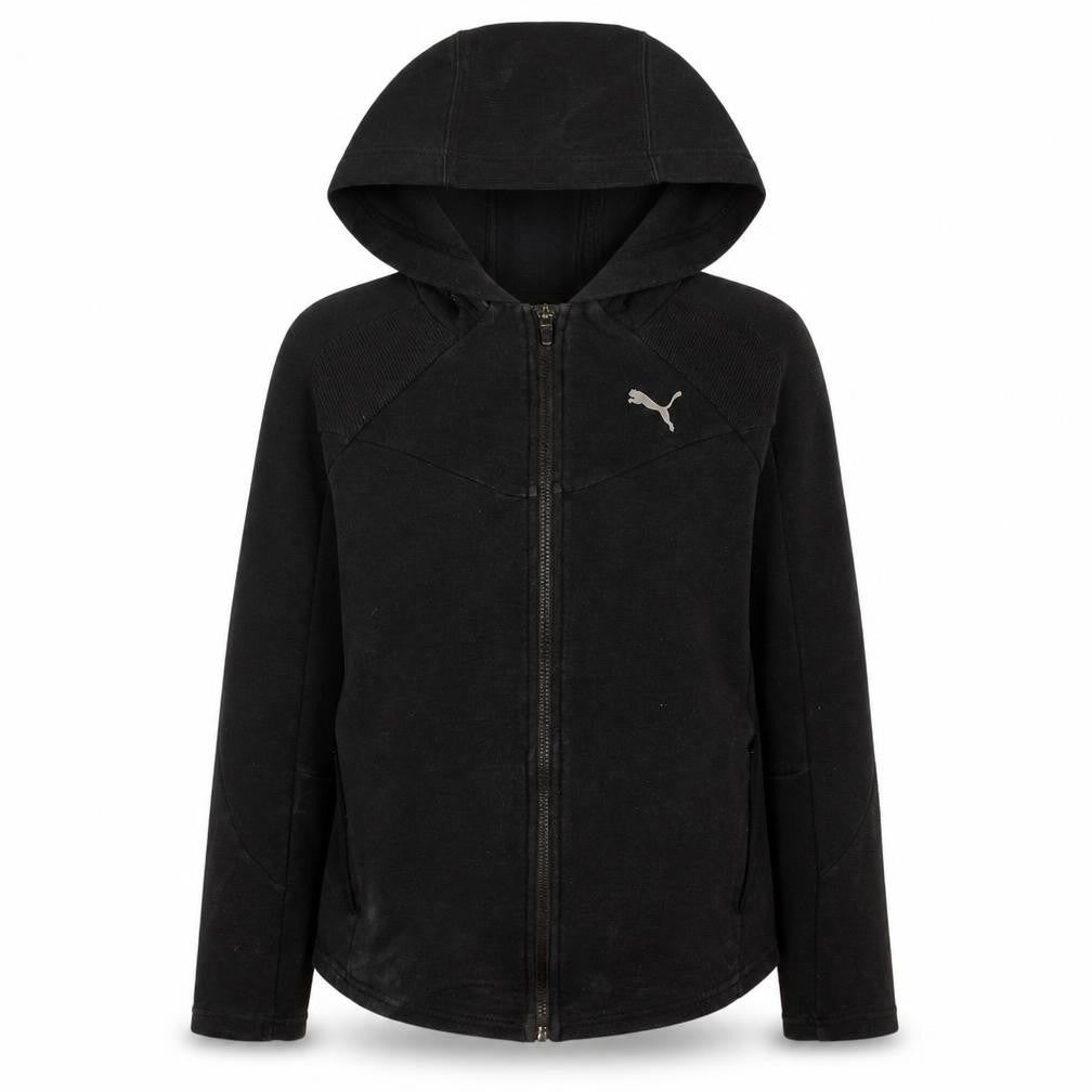 Puma Womens Black Small Full Zip Hoodie Sweatshirt with Logo