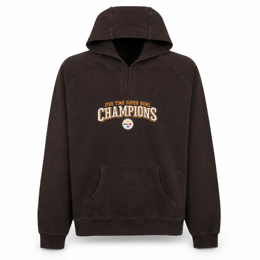 Reebok Mens Brown Pullover Hoodie L Sports Graphic Football