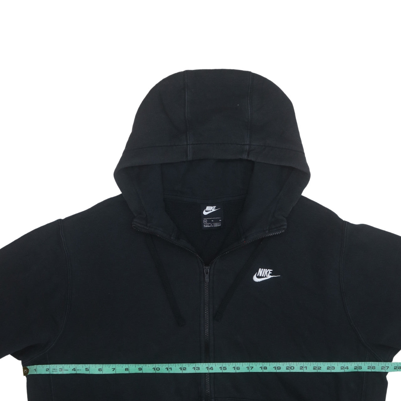 Nike Men's Black Full Zip Hoodie XL Logo Fleece Sweatshirt