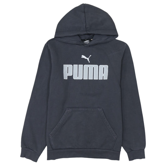 Puma Boys Navy Blue Pullover Hoodie 15-16 Years Logo Print Cotton Blend