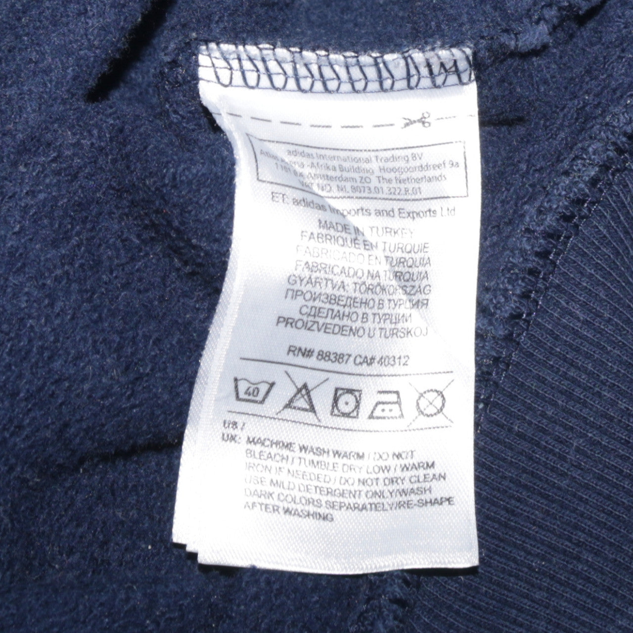 Adidas Mens Blue Full Zip Hoodie Sweatshirt Size L Hooded Sportswear