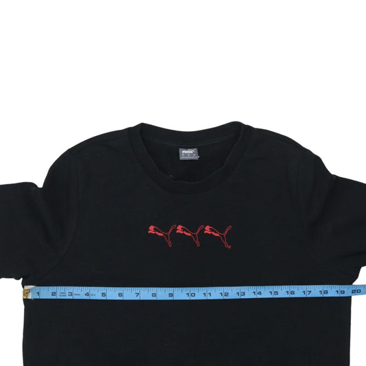 Puma Men’s Black Crew Neck Logo Pullover Sweatshirt Size L