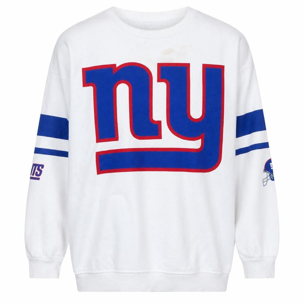 Primark NFL Giants White Cotton Sweatshirt Women S 10/12 Crew Neck Pullover