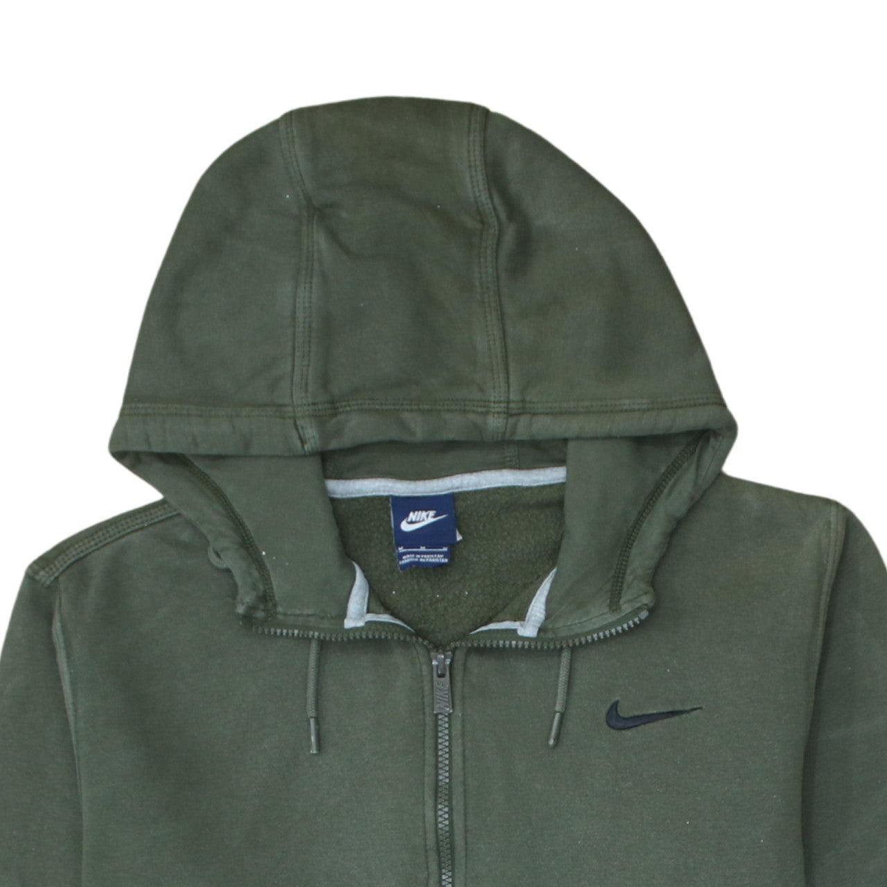 Nike Mens Green Full Zip Hoodie M Regular Fit Fleece