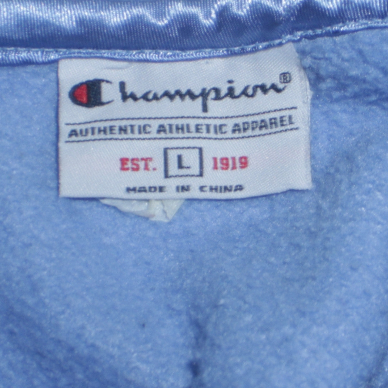 Champion Women's Blue 1/4 Zip Pullover Sweatshirt L Fleece Logo