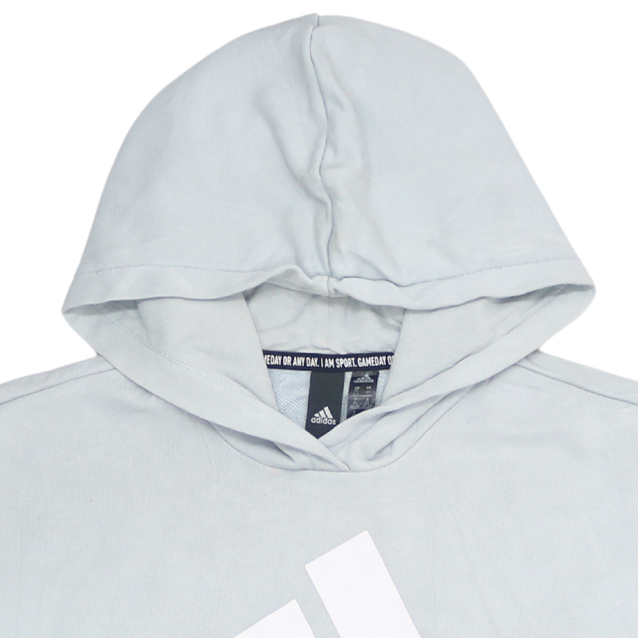 Adidas Womens Light Grey Pullover Hoodie XS Casual Logo Sweatshirt