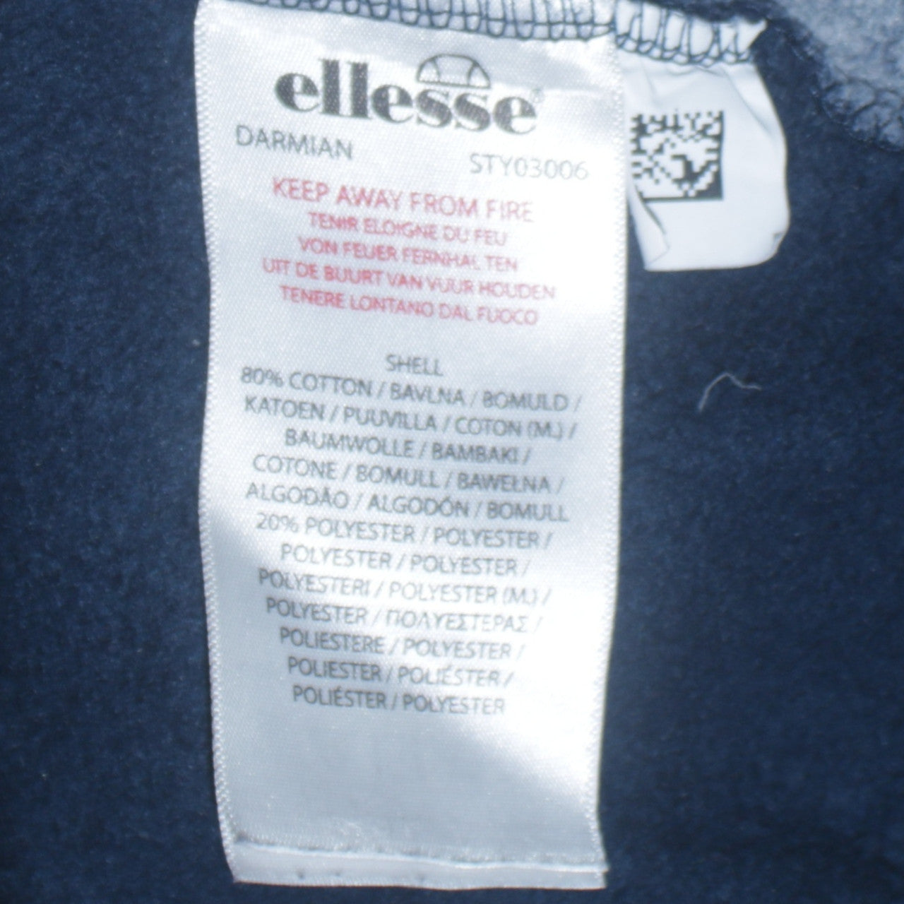 Ellesse Mens Blue Pullover Hoodie Medium Logo Sportswear