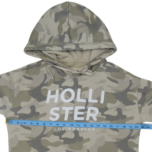 Hollister Men's Green Camouflage Pullover Hoodie Size M