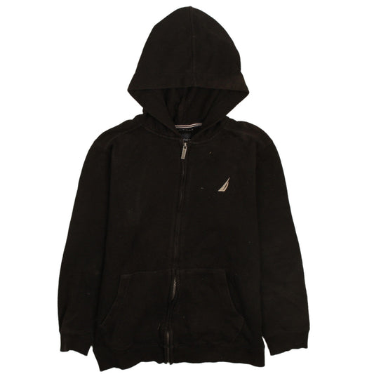 Nautica Boys Black Full Zip Hoodie Size 14/16 L Cotton Blend
