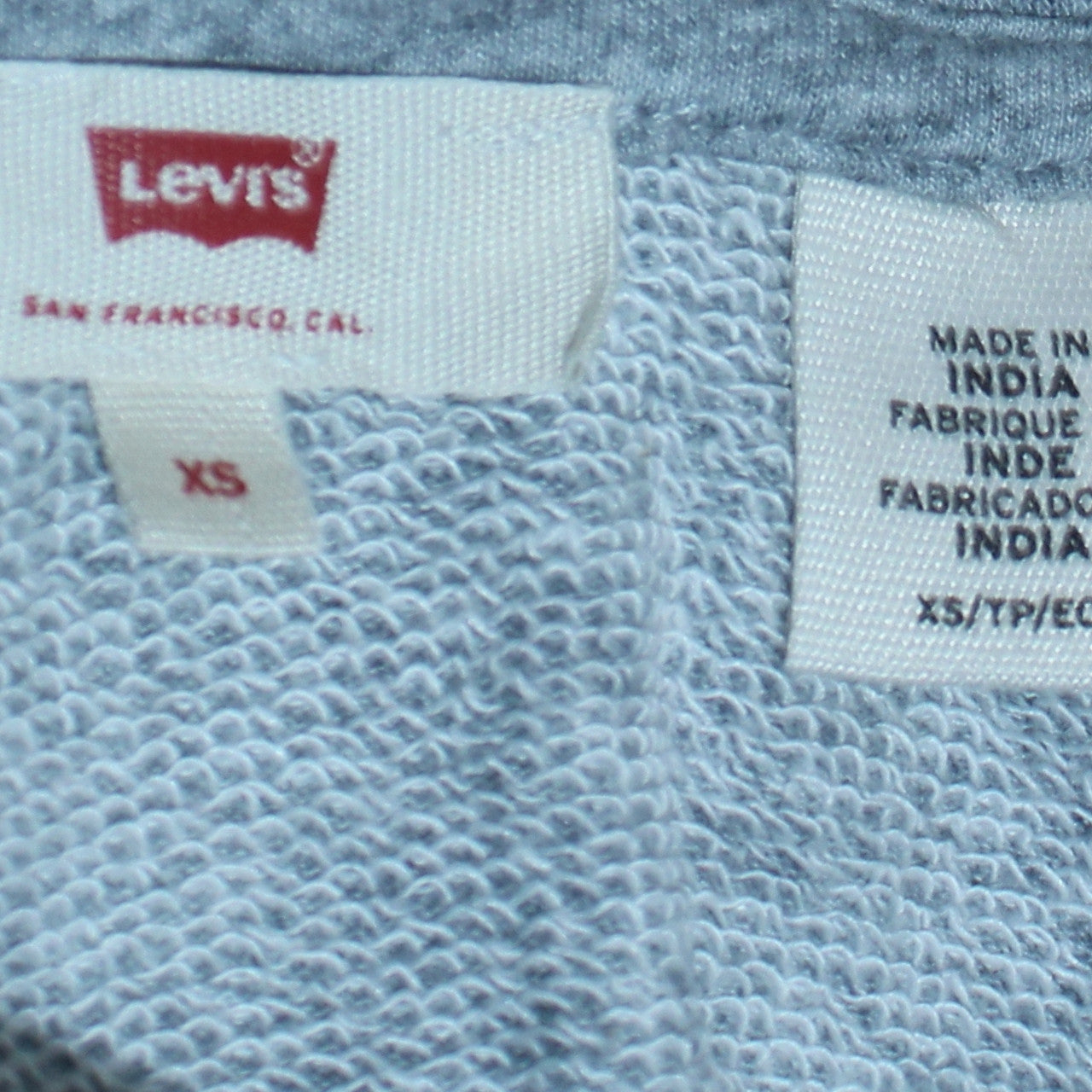 Levi's Men's Grey XS Pullover Hoodie with Logo Graphic Print