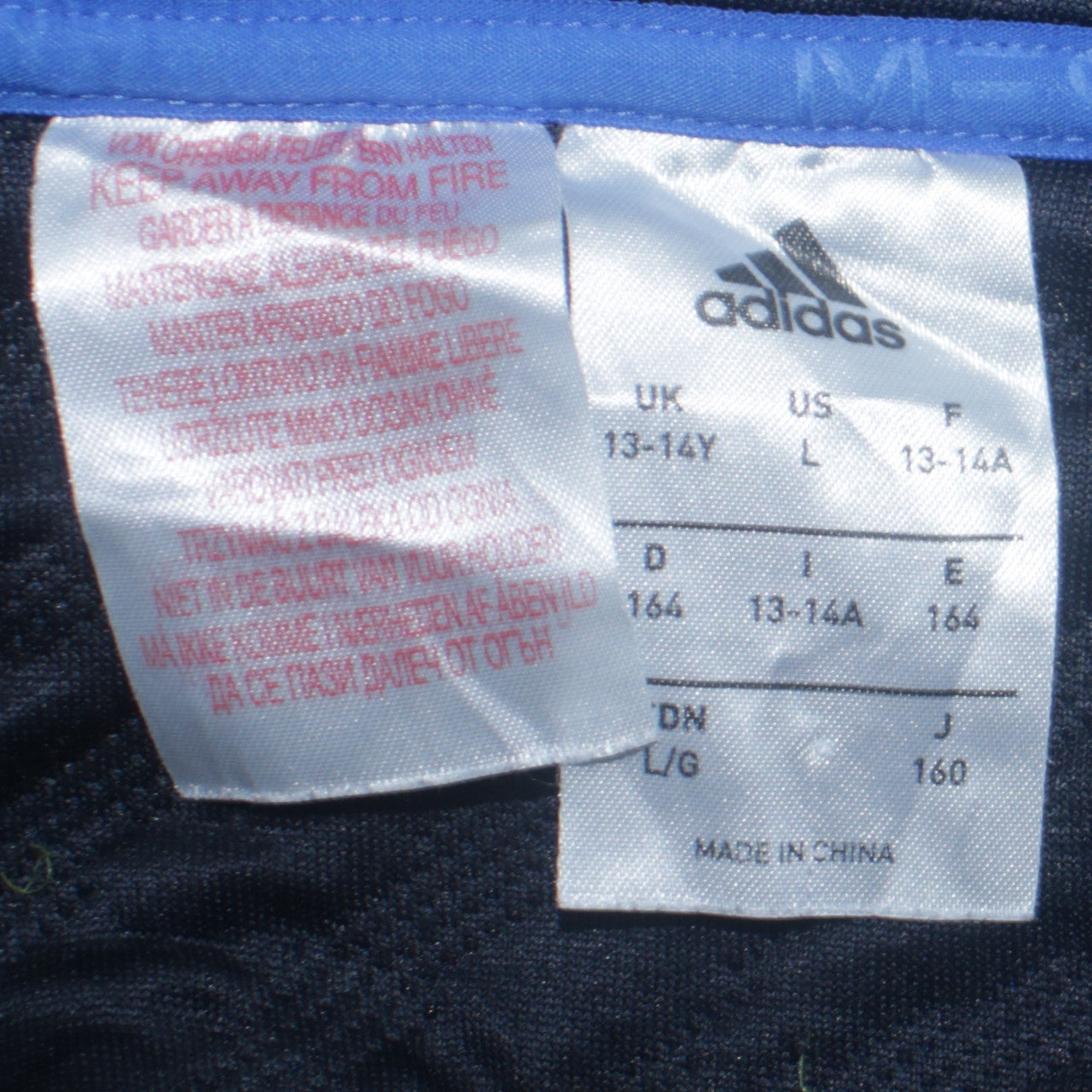 Adidas Boys Blue Full Zip Messi Hoodie Size 13-14 Years with Logo Print