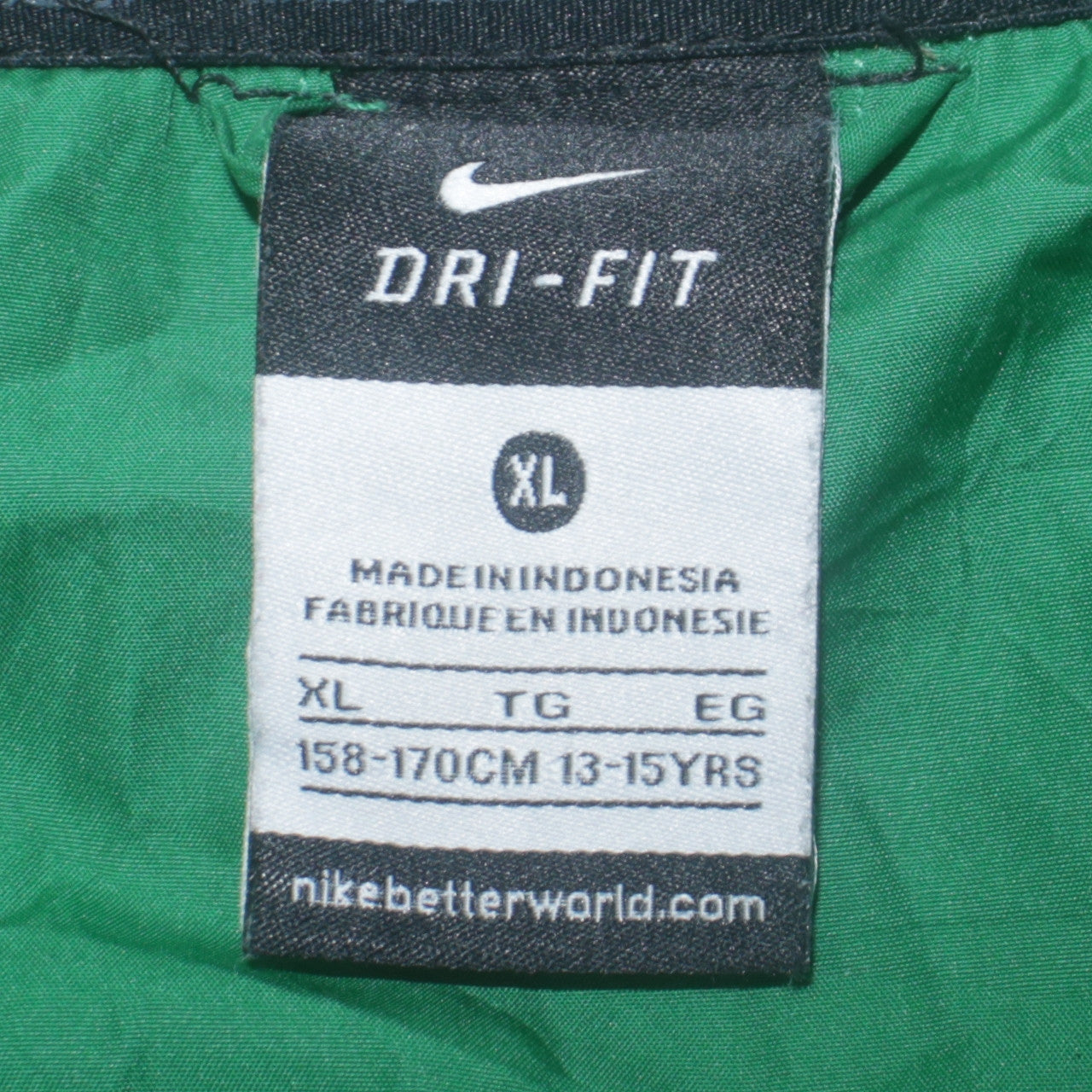 Nike Boys Green Dri-FIT XL Track Jacket Lightweight Full Zip Sports Top