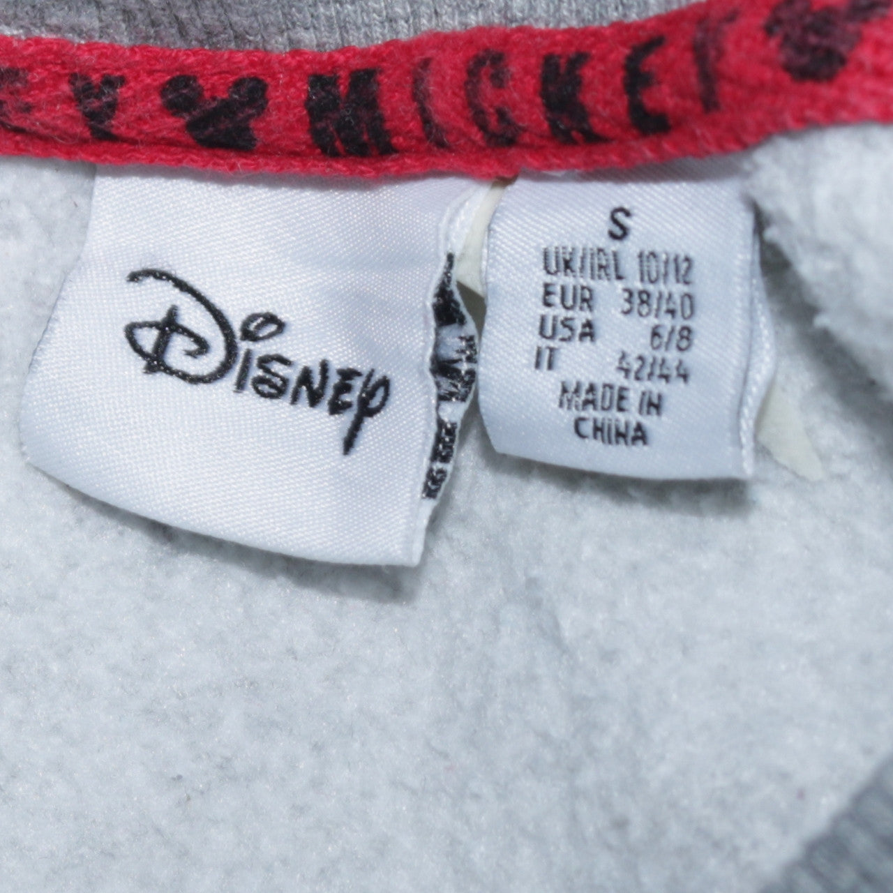 Disney Primark Women's Grey Mickey Mouse Pullover Sweatshirt Size S 10/12