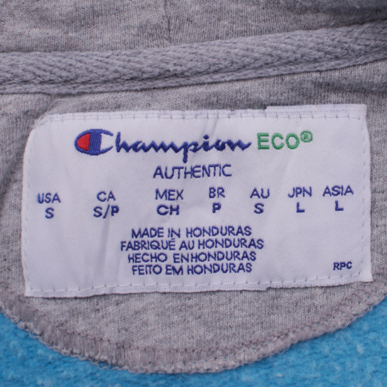 Champion Mens Blue Full Zip Hoodie Size S Regular Fit