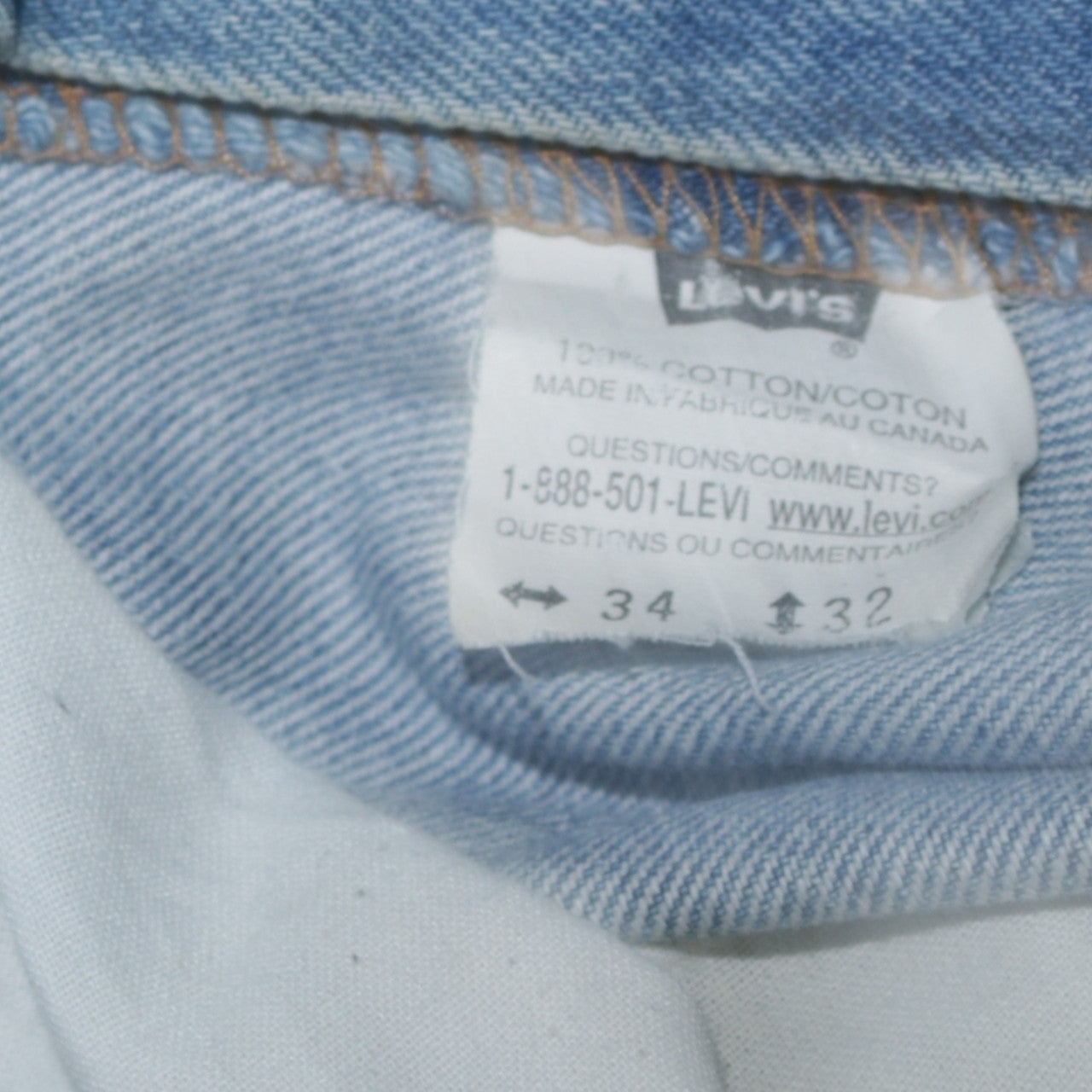 Levi's Men's Blue 34x32 Regular Fit Light Wash Straight Jeans