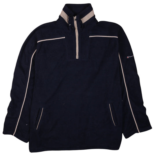 Champion Men's Blue 2XL Fleece 1/4 Zip Pullover Sweatshirt