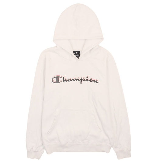Champion Boys White Pullover Hoodie XL 13-14 Years Graphic Logo Fleece