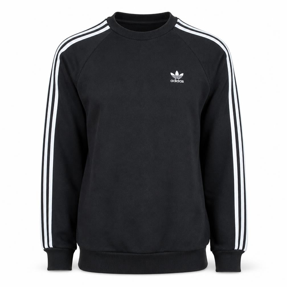 Adidas Mens Black XS Pullover Sweatshirt Crew Neck Logo Fleece