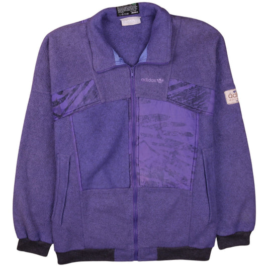 Adidas Men's Purple Fleece Full Zip Retro 90s Jacket Size L
